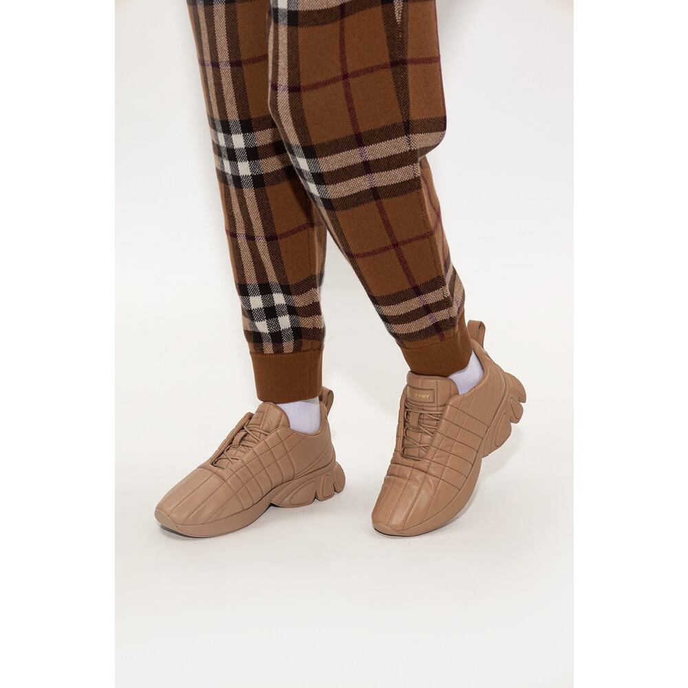 Burberry Classic Quilted Leather Sneaker 43/ US 10 Shoes Beige  Tan NIB $850